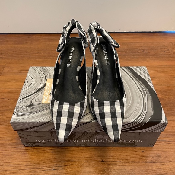 New in Box Jeffrey Campbell Gingham Heels Size 5 - Picture 8 of 10